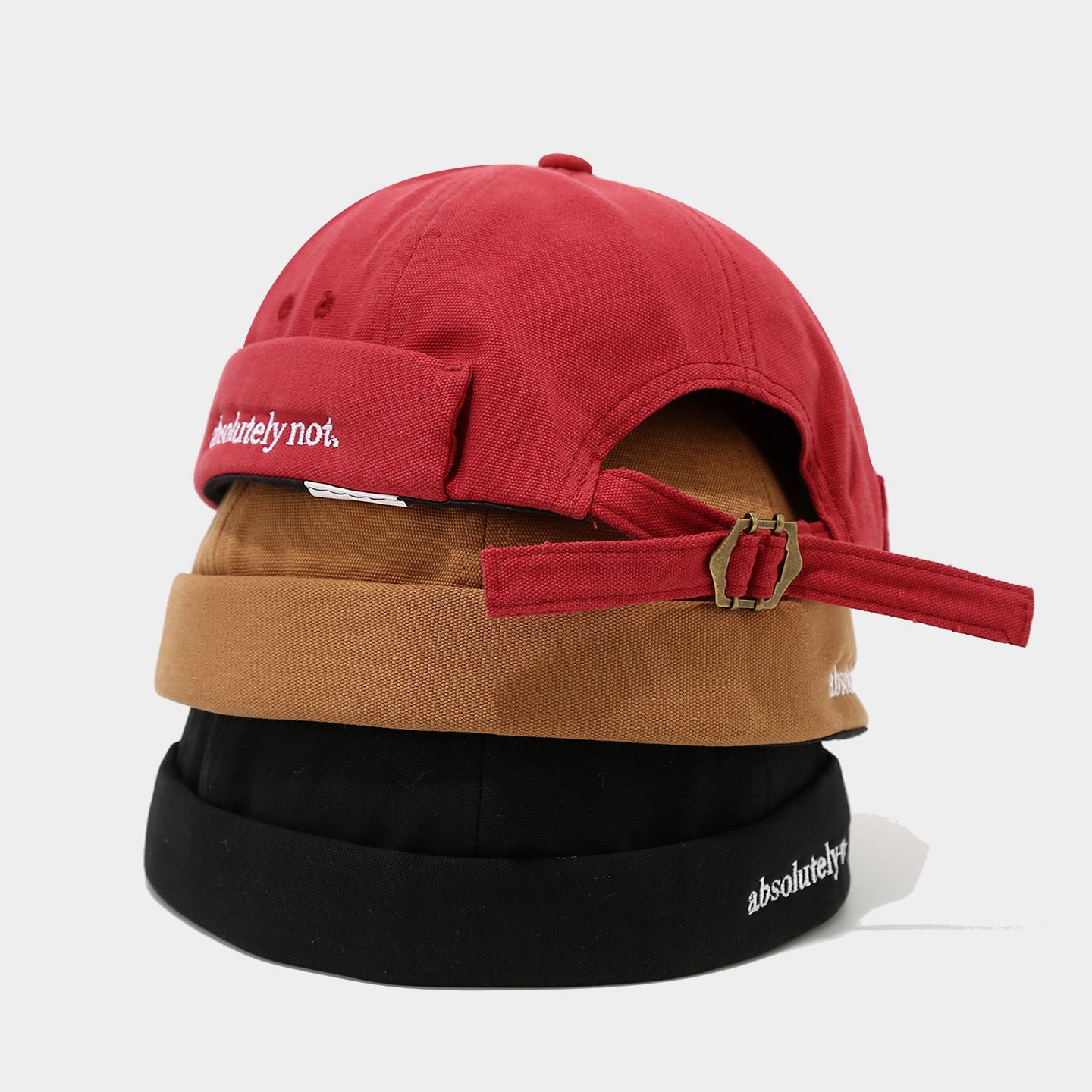 Absolutely Not Docker Cap | 6-Color Strapback Brimless Hat