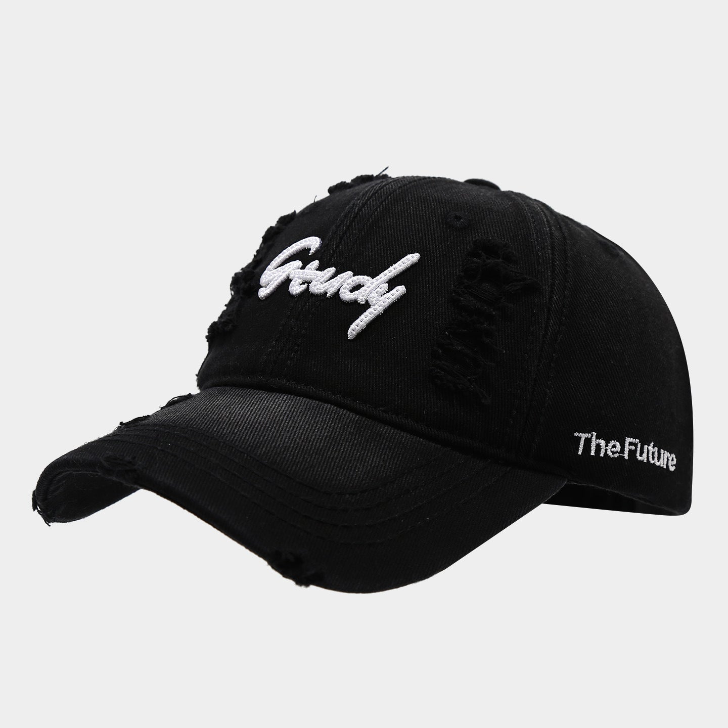 Distressed Grudy Embroidered Cap | Ripped Vintage Baseball Hat | Streetwear Destroyed Dad Cap