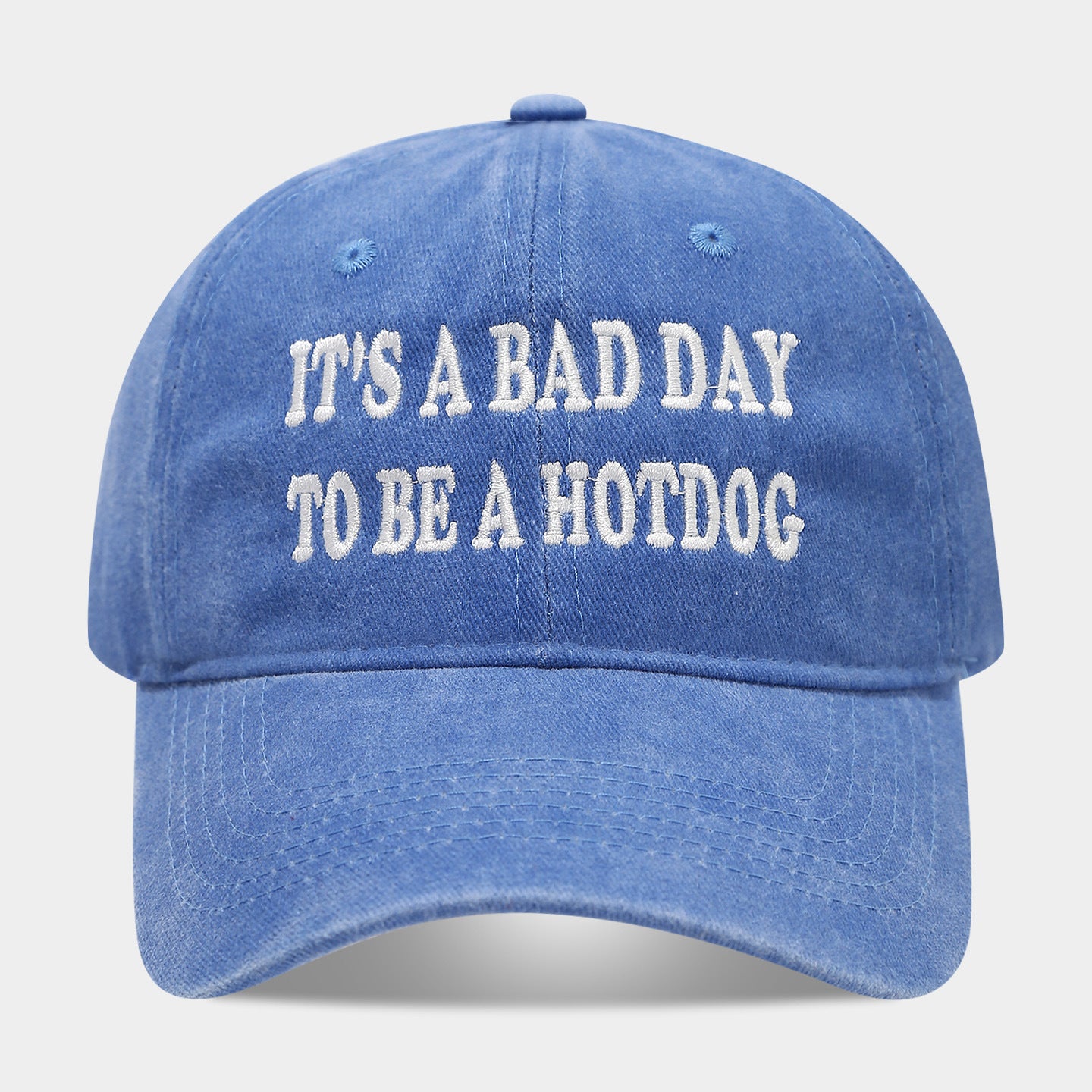 It's a Bad Day to Be a Hotdog Vintage Washed Baseball Cap | Funny Embroidered Dad Hat | 6 Colors