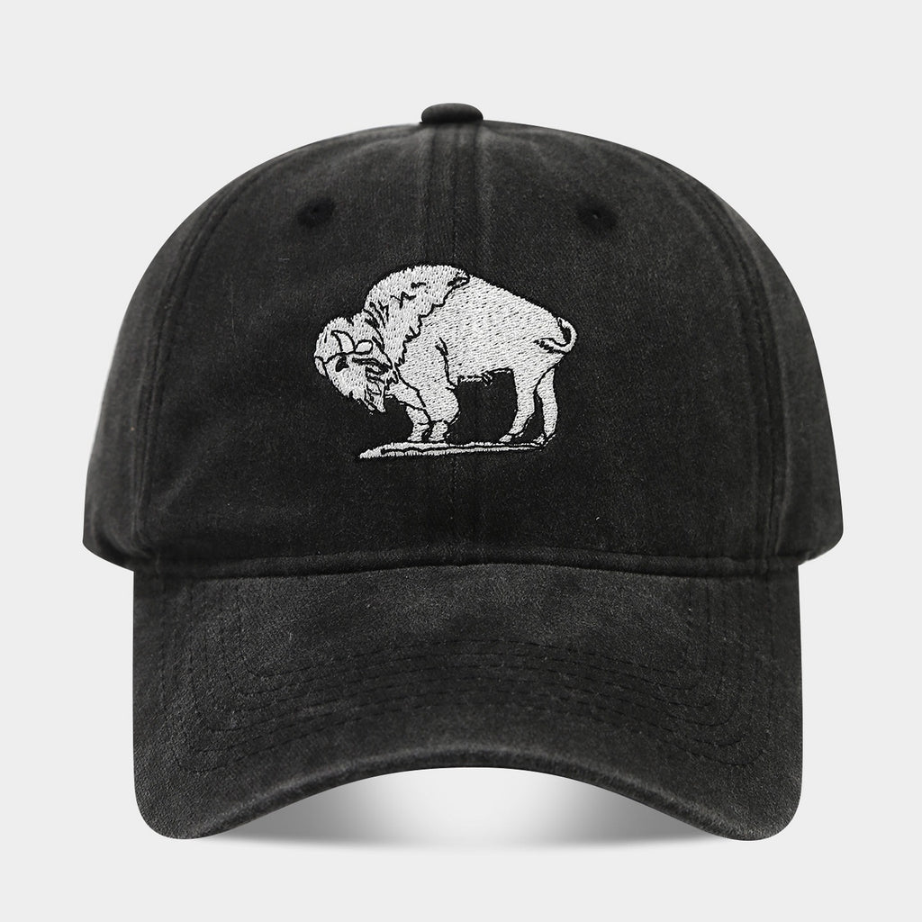 Vintage Washed Buffalo Embroidered Dad Hat – Distressed Cotton Baseball Cap | Byerclub