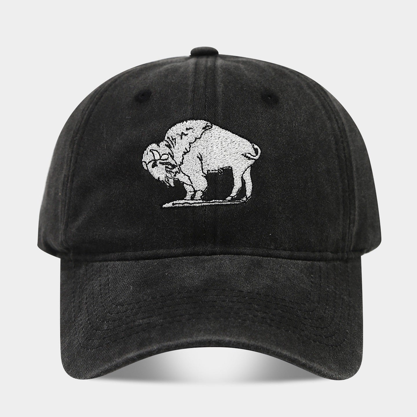 Vintage Washed Buffalo Embroidered Dad Hat – Distressed Cotton Baseball Cap | Byerclub