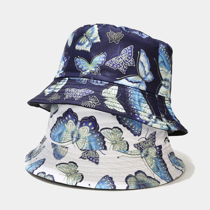 Byerclub Butterfly Print Reversible Bucket Hat