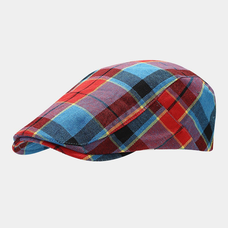 Plaid Flat Cap | 5-Color Tartan Ivy Hat