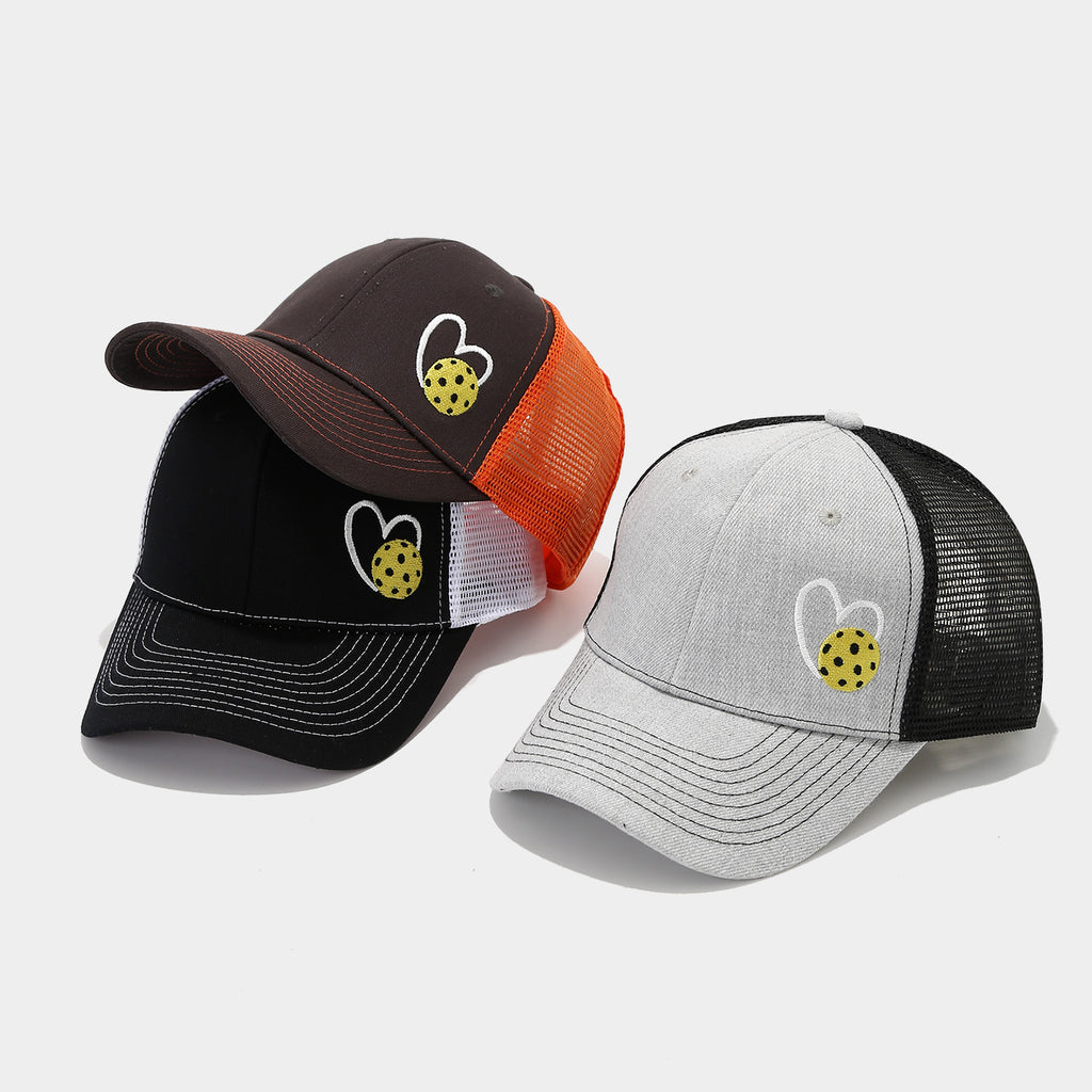 Pickleball Heart Trucker Hat – Mesh Back Sports Cap for Pickleball Lovers | Byerclub