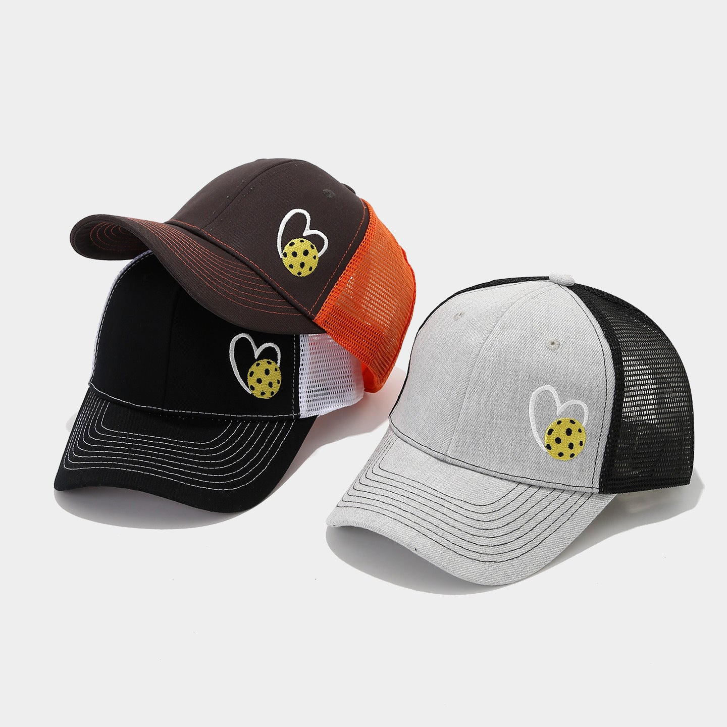 Pickleball Heart Trucker Hat – Mesh Back Sports Cap for Pickleball Lovers | Byerclub