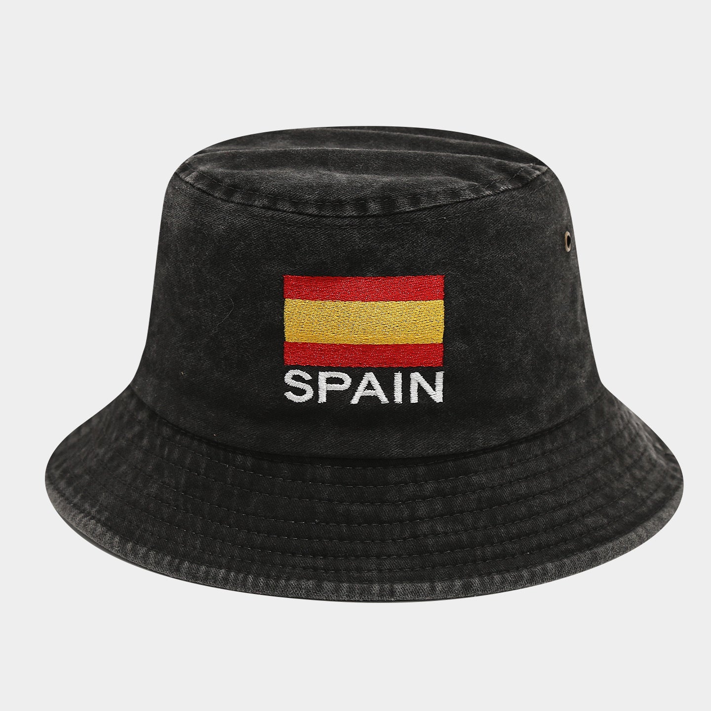 Vintage Flag Embroidery Bucket Hat | Washed Cotton Fisherman Cap | Byerclub