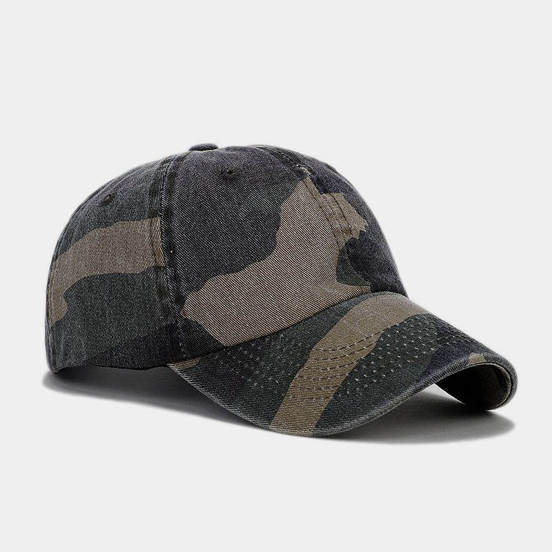 Vintage Camo Baseball Cap | Washed Tactical Dad Hat | Military Streetwear Camouflage Cap