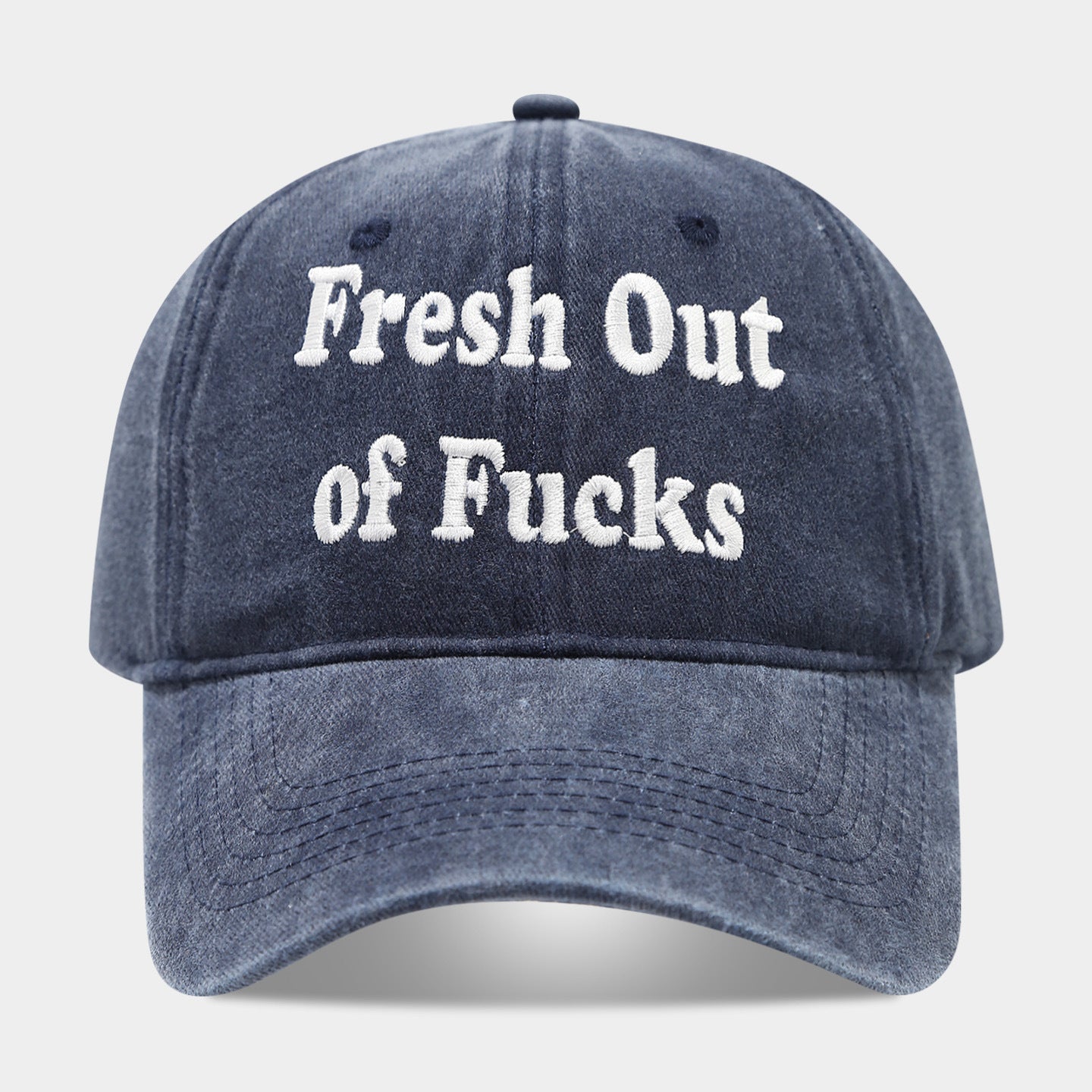 Fresh Out of Fucks Vintage Washed Baseball Cap | Gothic Embroidered Dad Hat | Byerclub