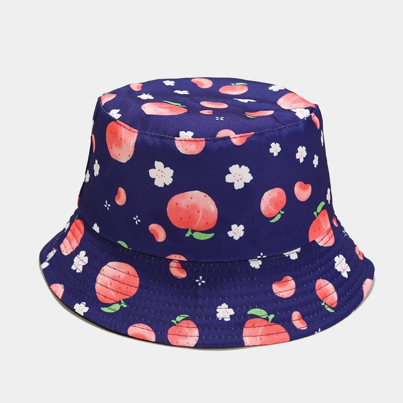 Byerclub Peach Print Reversible Bucket Hat