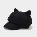Cat Ear Newsboy Cap | 3-Color Wool Baker Boy Hat