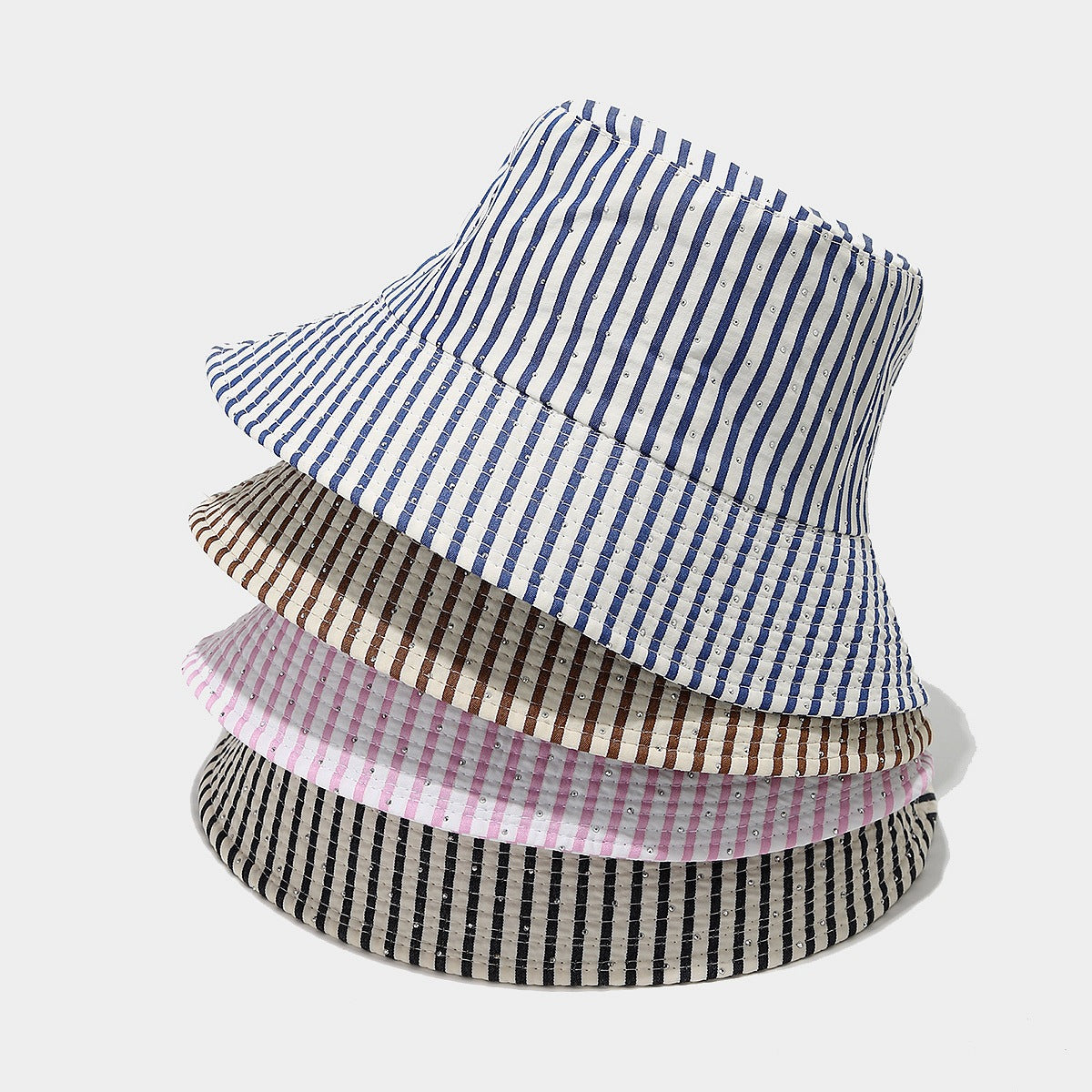Striped Mesh Bucket Hat | Breathable Summer Fisherman Cap