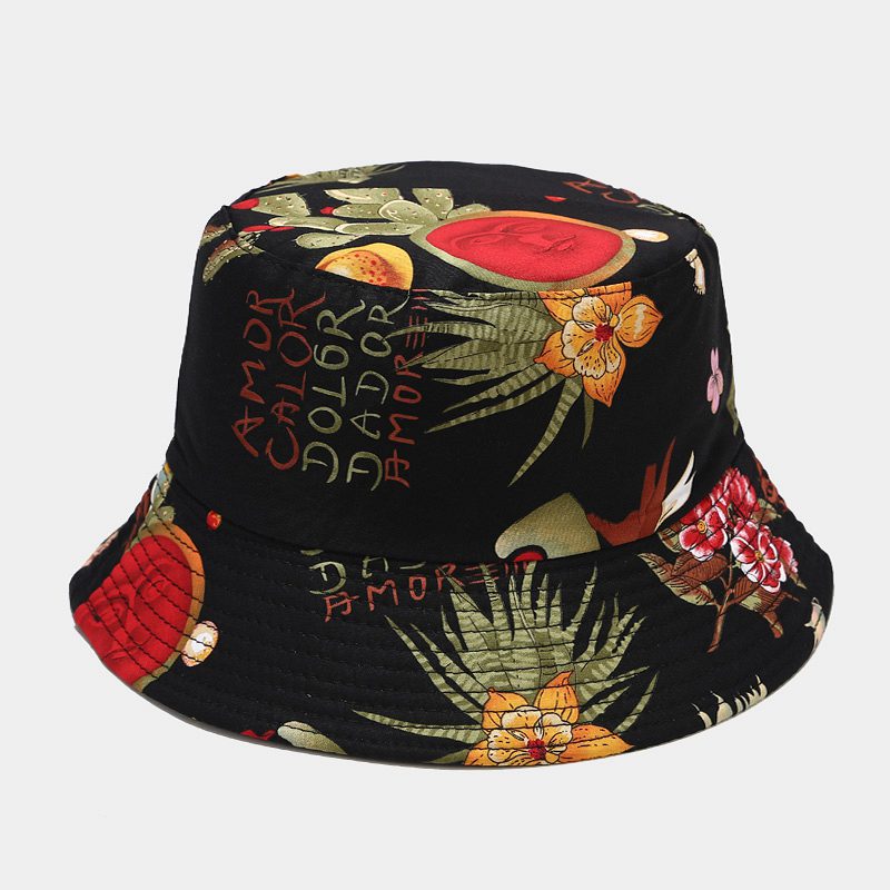Byerclub Ocean & Plant Print Reversible Bucket Hat
