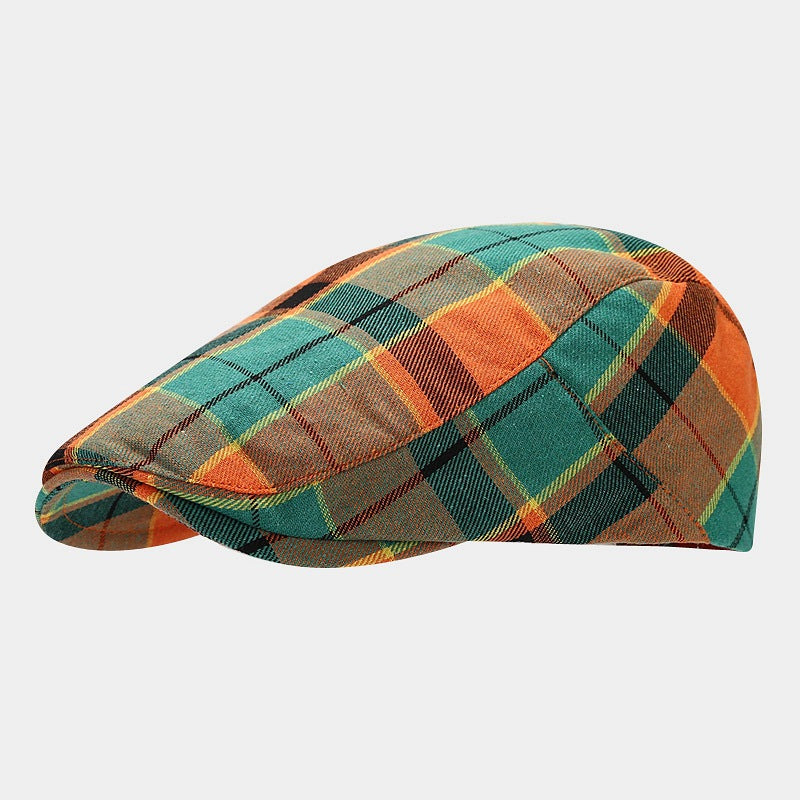 Plaid Flat Cap | 5-Color Tartan Ivy Hat