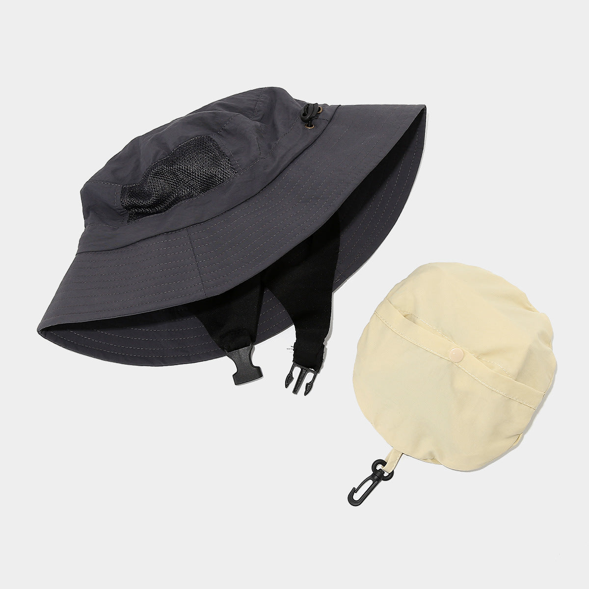 Packable Mesh Bucket Hat | Foldable Outdoor Sun Cap with Chin Strap | Byerclub