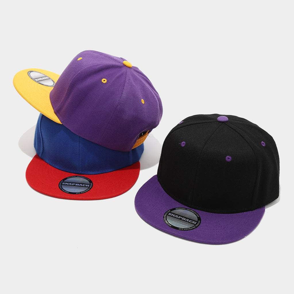 Classic Color Block Snapback Cap | Flat Brim Baseball Hat | Byerclub | Customizable