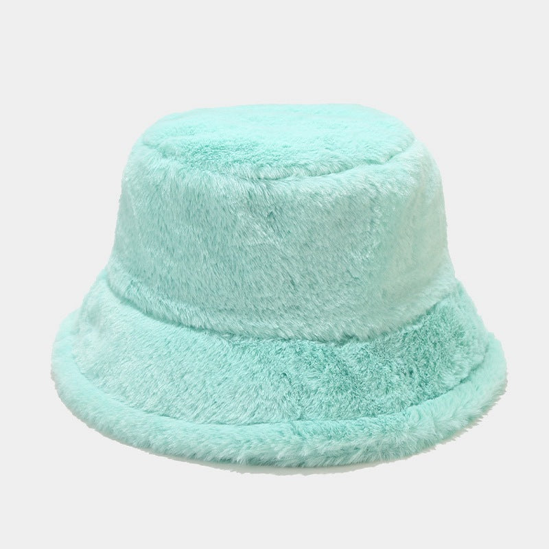 Women’s Plush Faux Fur Bucket Hats - Soft and Cozy Winter Headwear in Vibrant Colors