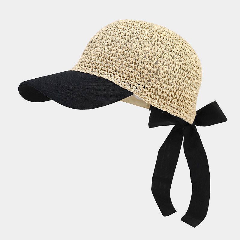 Woven Straw Baseball Cap | Breathable Summer Hat with Canvas Brim | Byerclub