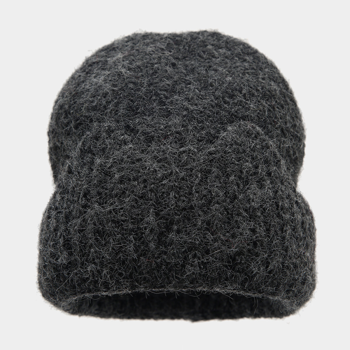 Byerclub Women's Fuzzy Mohair-Blend Rib Knit Beanie – Chunky Brushed Winter Hat with Rolled Cuff in 4 Colors