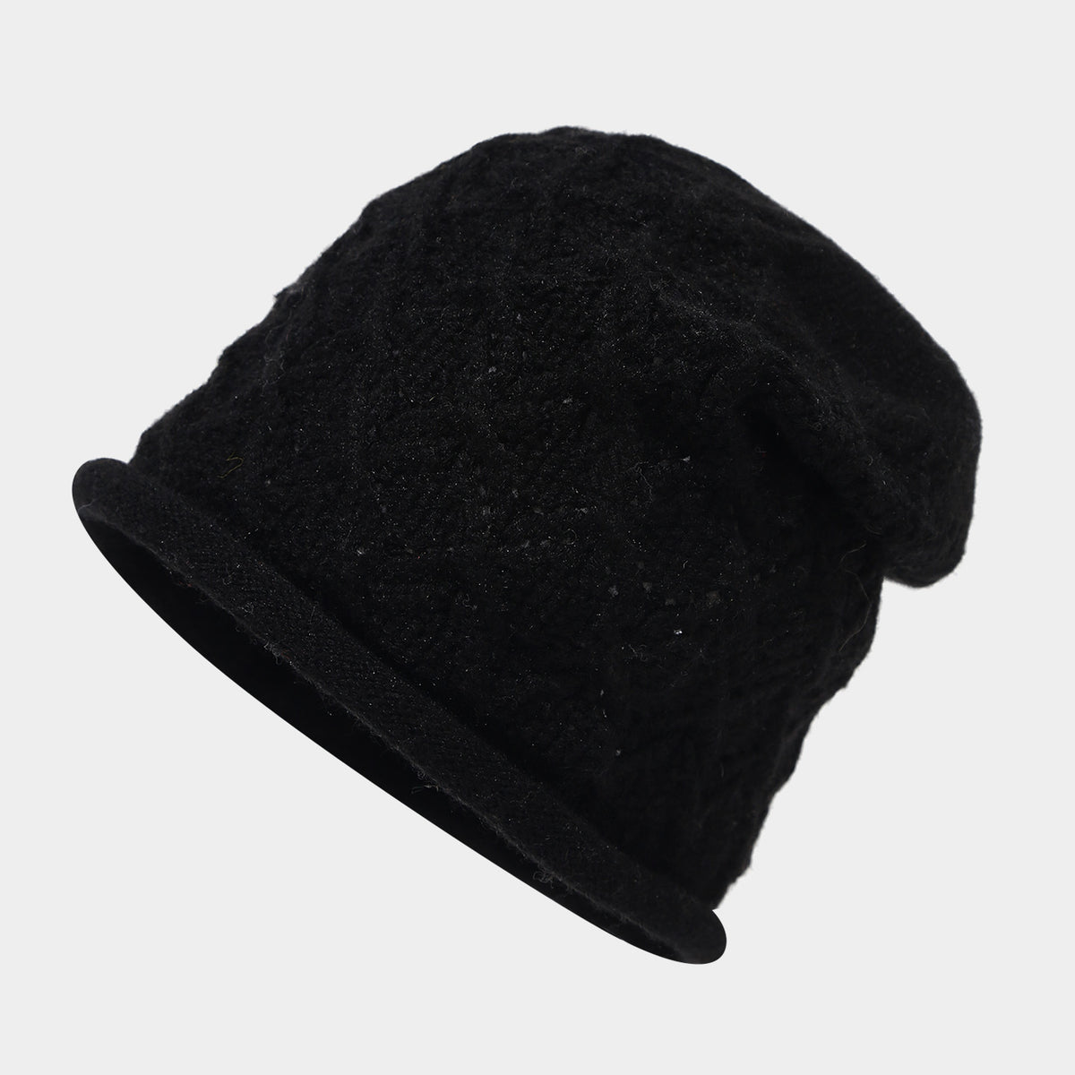 Byerclub Women's Wool Blend Cable Knit Beanie with Rolled Cuff – Warm Slouchy Winter Hat in 6 Colors
