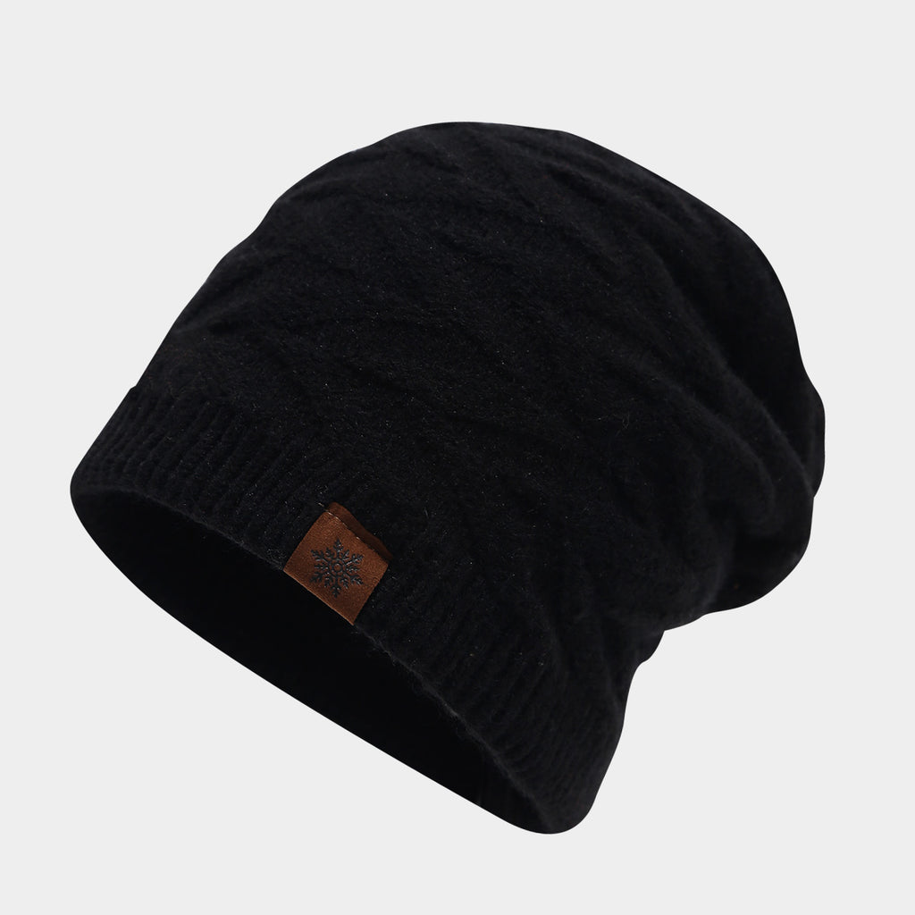 Chunky Cable Knit Fleece-Lined Slouchy Beanie – Winter Hat by Byerclub