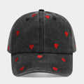 Byerclub Women's Heart Embroidered Baseball Cap – Washed Cotton Adjustable Dad Hat in 6 Colors