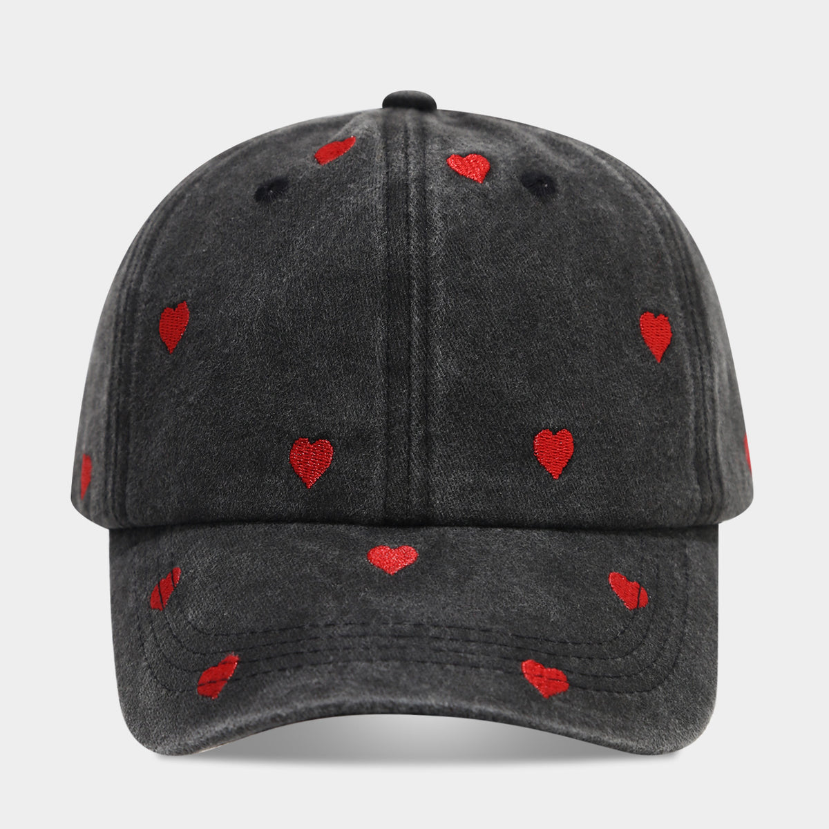 Byerclub Women's Heart Embroidered Baseball Cap – Washed Cotton Adjustable Dad Hat in 6 Colors