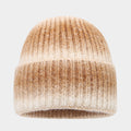 Byerclub Women's Gradient Two-Tone Rib Knit Beanie – Soft Mohair-Feel Color Block Winter Hat in 6 Shades