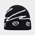 Signature Script Knit Beanie – Cozy Jacquard Winter Hat by Byerclub