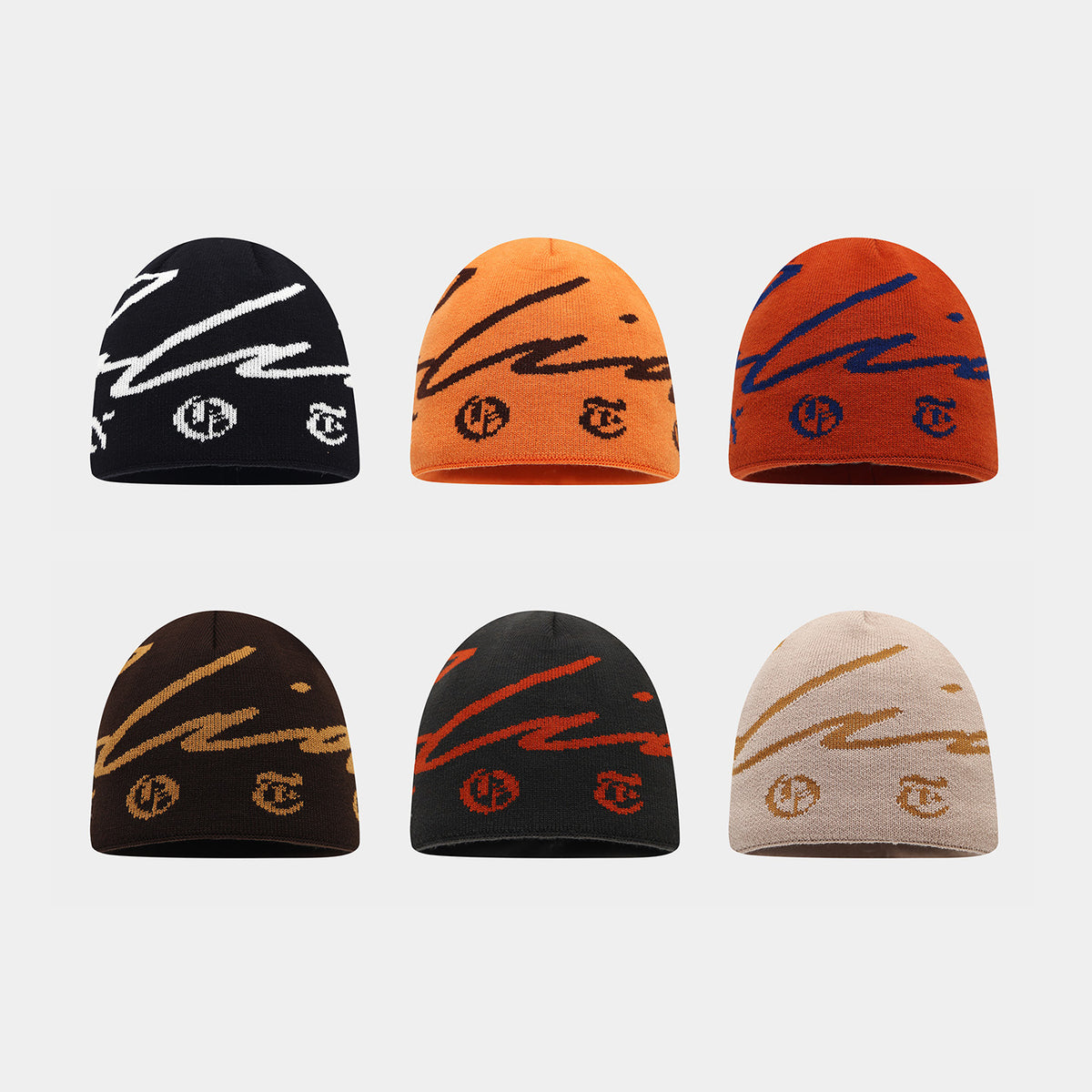 Signature Script Knit Beanie – Cozy Jacquard Winter Hat by Byerclub