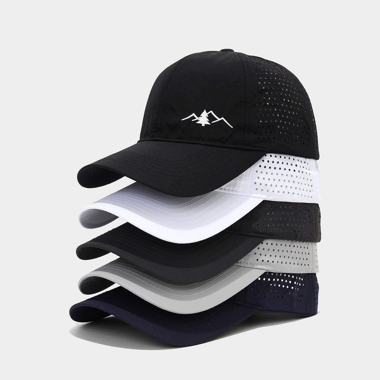 Quick-Dry Perforated Baseball Cap | Mountain Embroidery Outdoor Hat | Byerclub