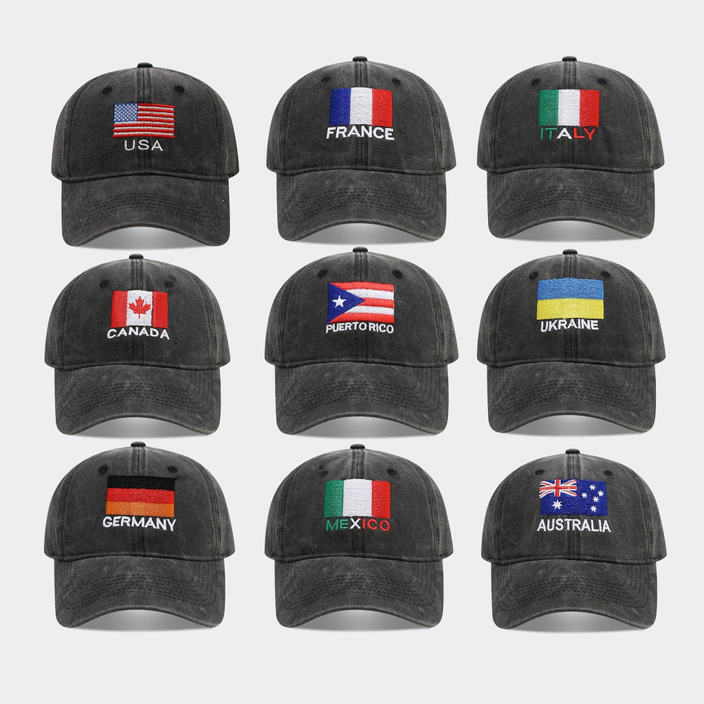 Country Flag Cap Collection | 9-Nation Washed Dad Hat