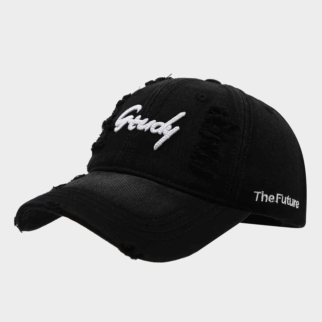 Distressed Grudy Embroidered Cap | Ripped Vintage Baseball Hat | Streetwear Destroyed Dad Cap