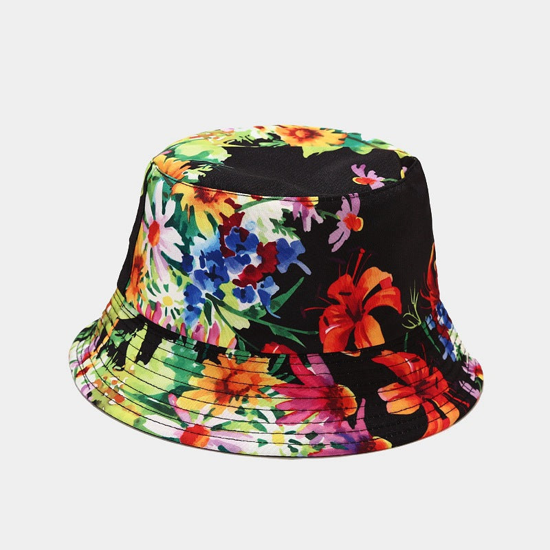 Floral Print Bucket Hat | Reversible Tropical Fisherman Cap