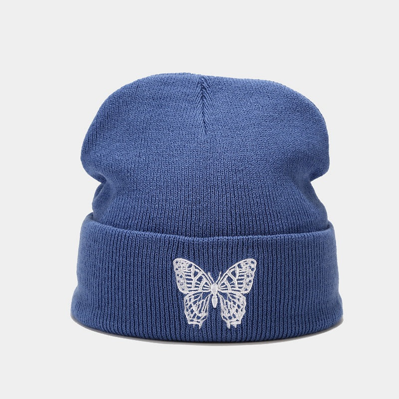 Butterfly Beanie | 7-Color Embroidered Knit Cap
