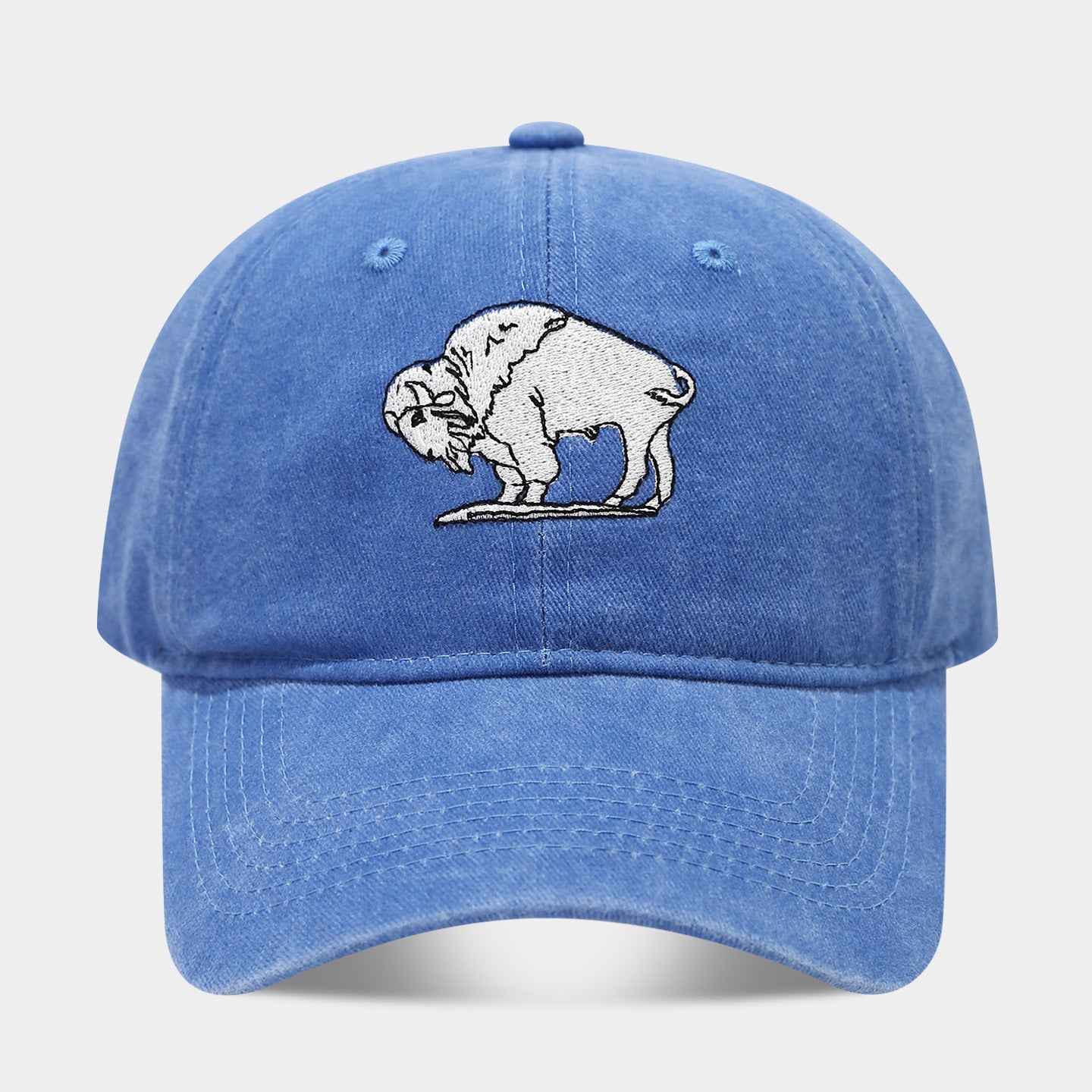 Vintage Washed Buffalo Embroidered Dad Hat – Distressed Cotton Baseball Cap | Byerclub