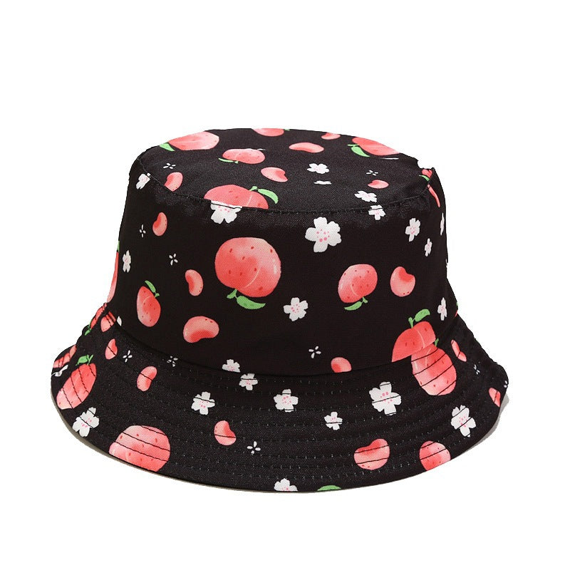 Byerclub Peach Print Reversible Bucket Hat