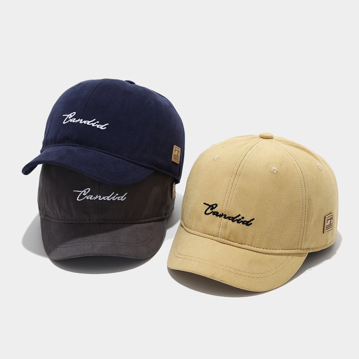 Vintage Short Brim Baseball Cap | Candid Embroidery | 4 Colors | Byerclub