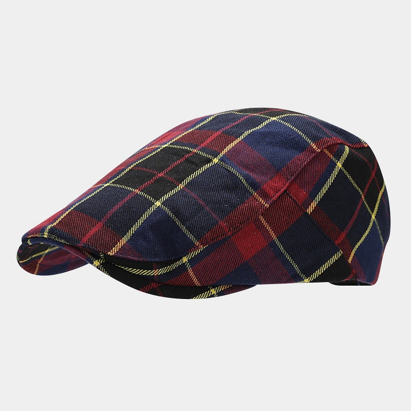 Plaid Flat Cap | 5-Color Tartan Ivy Hat