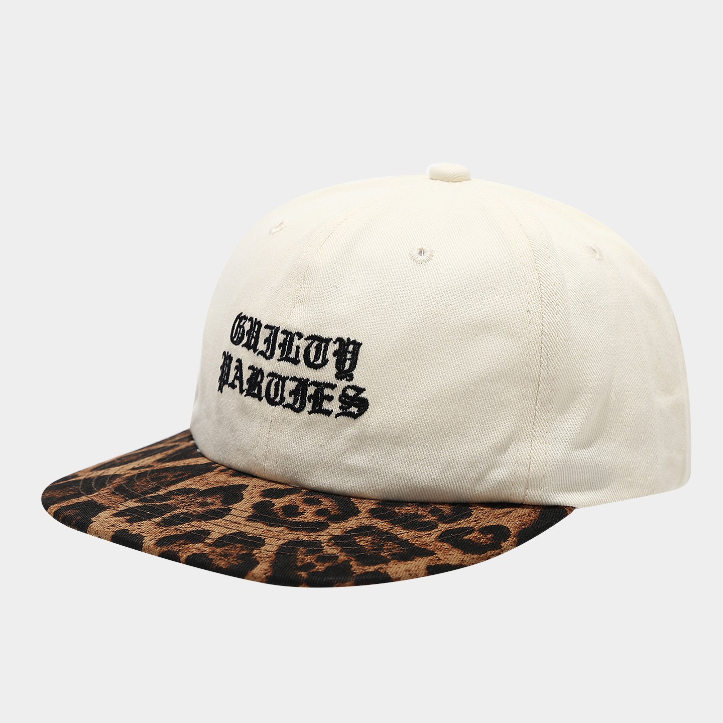 Leopard Brim Snapback Cap | Gothic Embroidery Streetwear Hat | Byerclub