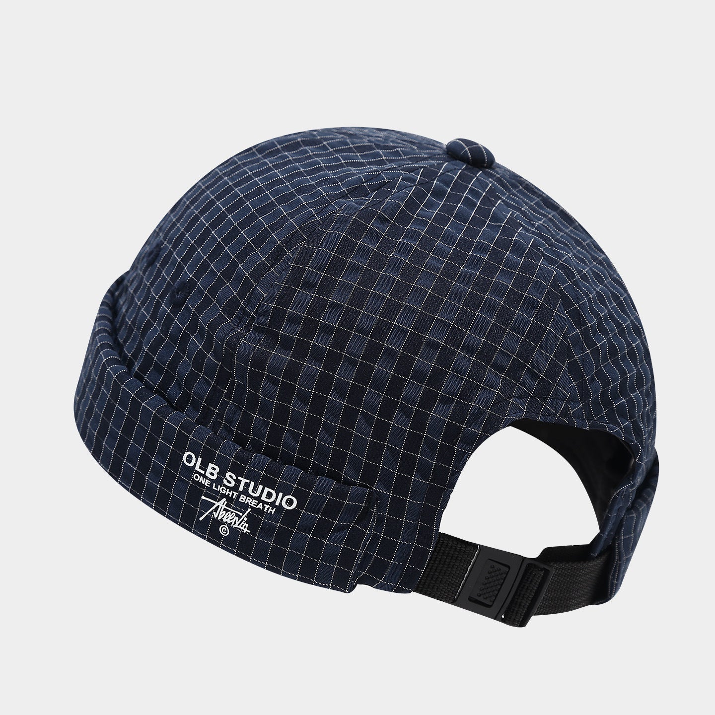 Vintage Grid Docker Cap | Adjustable Buckle Brimless Hat | Streetwear Miki Cap