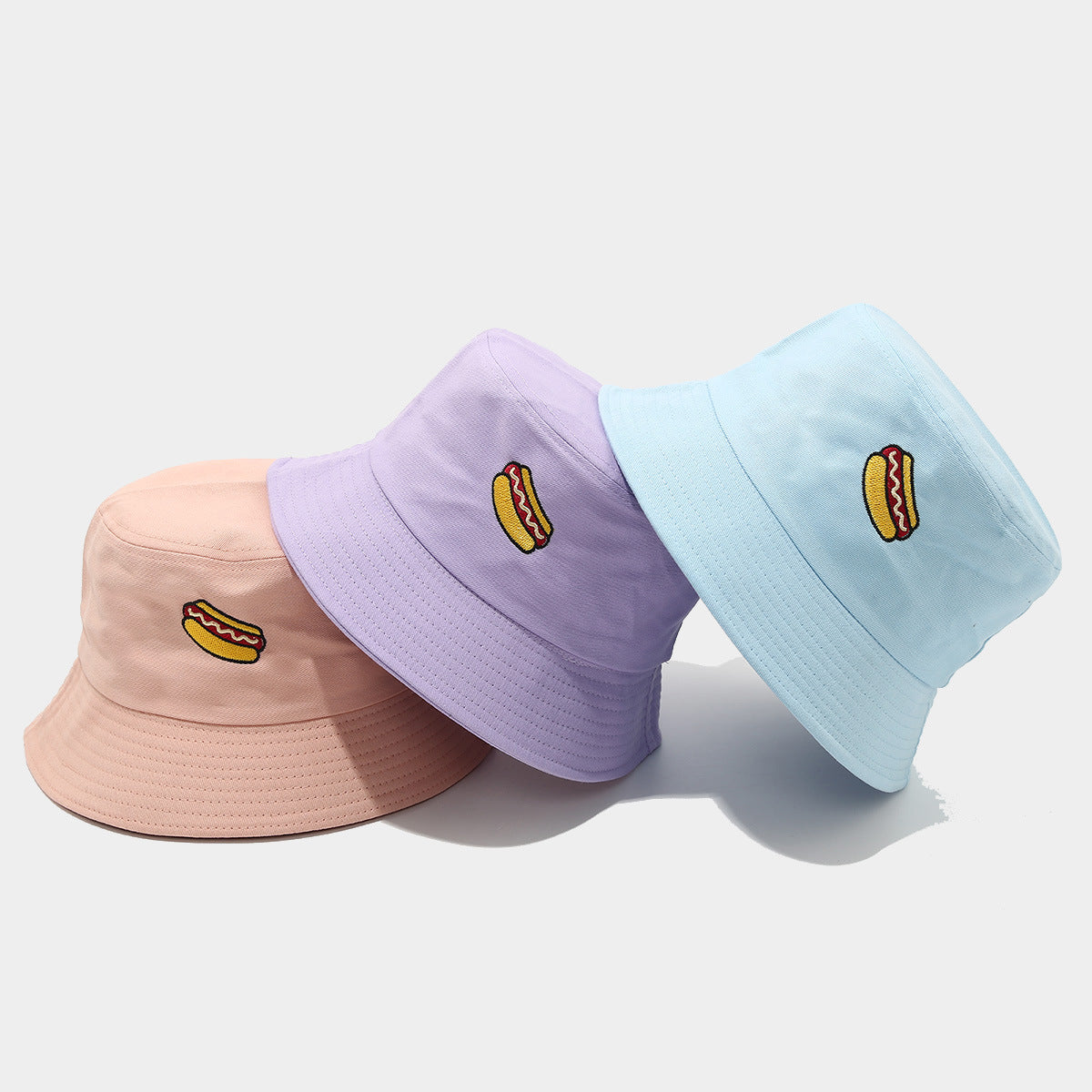 Hot Dog Bucket Hat | 5-Color Embroidered Fisherman Cap