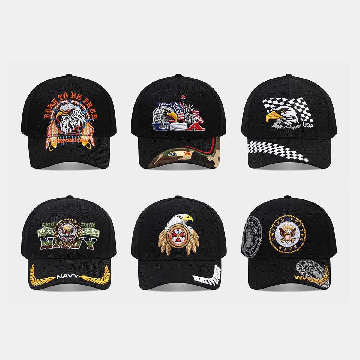 USA Eagle Embroidered Baseball Cap | Patriotic Military Streetwear Hat | Byerclub