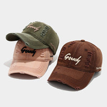 Distressed Grudy Embroidered Cap | Ripped Vintage Baseball Hat | Streetwear Destroyed Dad Cap