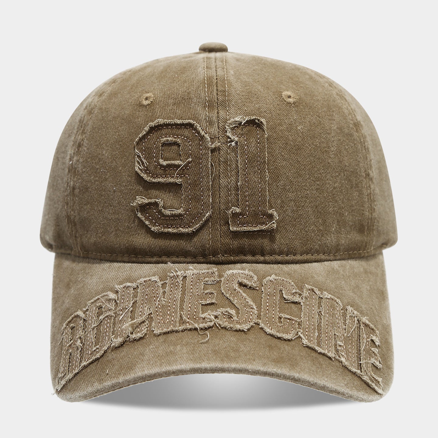Vintage Washed "91" Baseball Cap | Distressed Embroidered Streetwear Hat | Byerclub