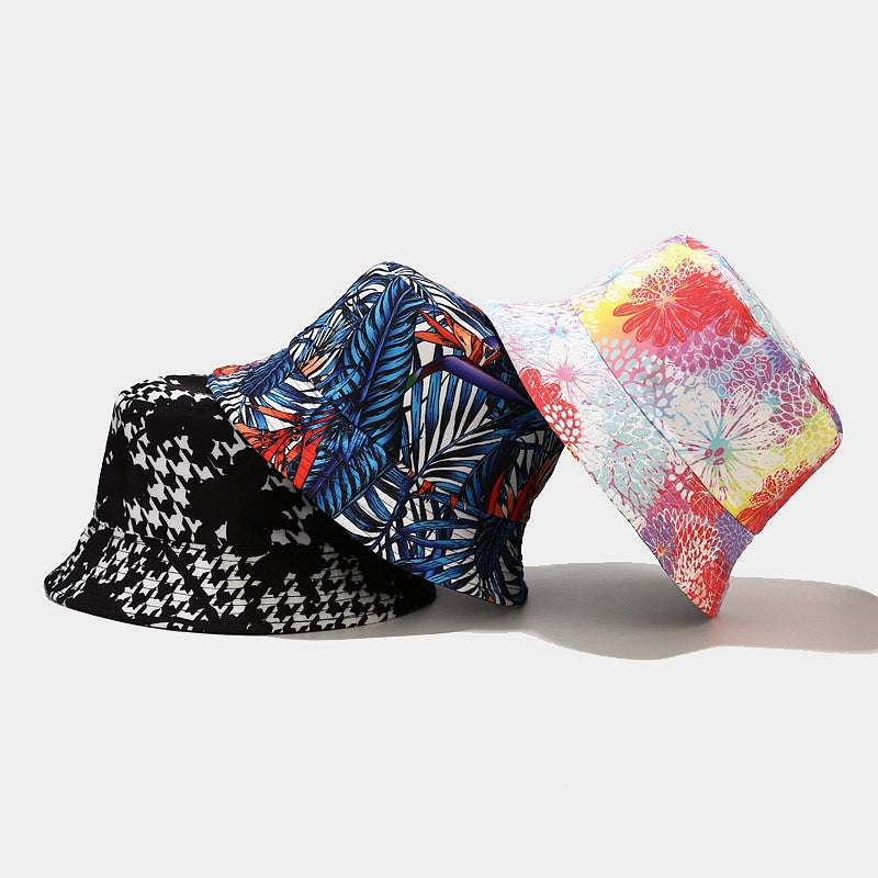 Floral Print Bucket Hat | Reversible Tropical Fisherman Cap