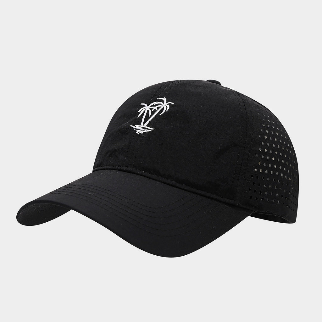 Tropical Palm Perforated Dad Cap | Breathable Summer Baseball Hat | Laser-Cut Vent Cap