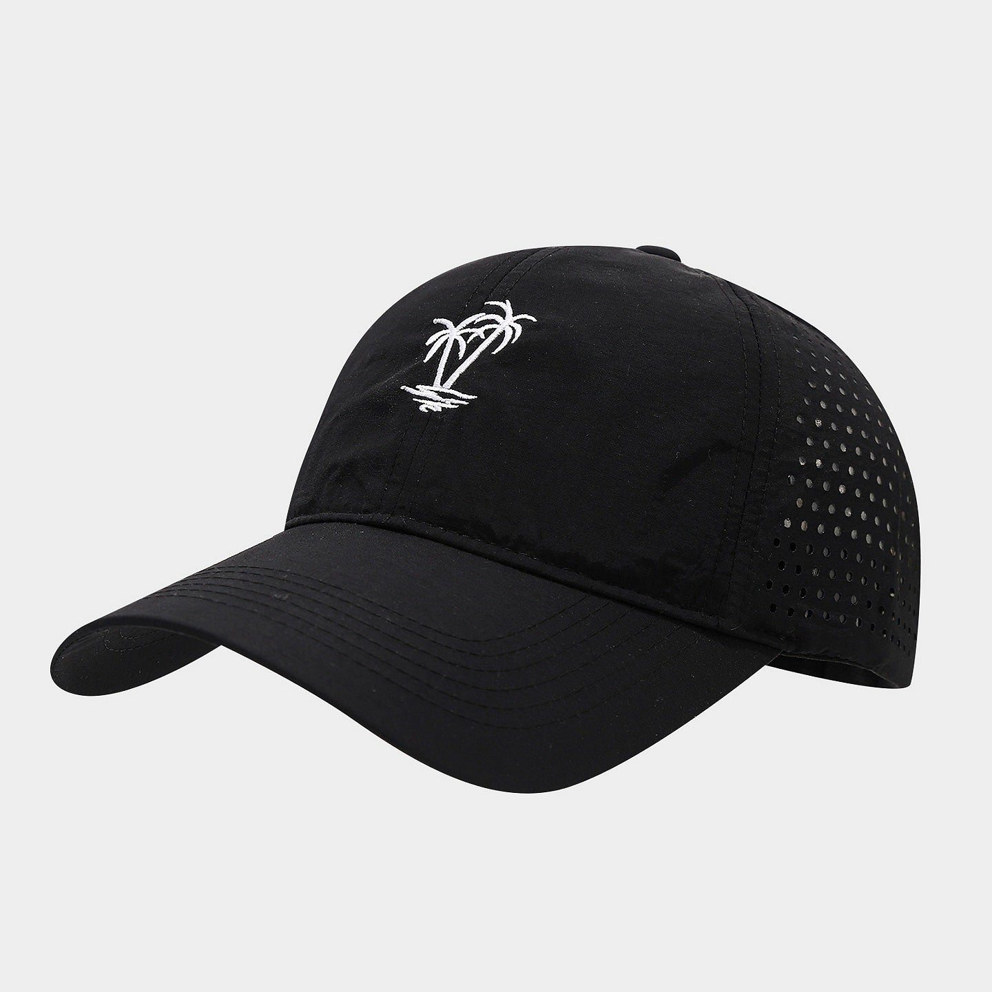 Tropical Palm Perforated Dad Cap | Breathable Summer Baseball Hat | Laser-Cut Vent Cap