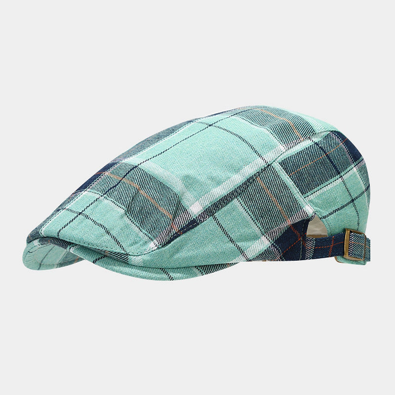 Plaid Flat Cap | 5-Color Tartan Ivy Hat