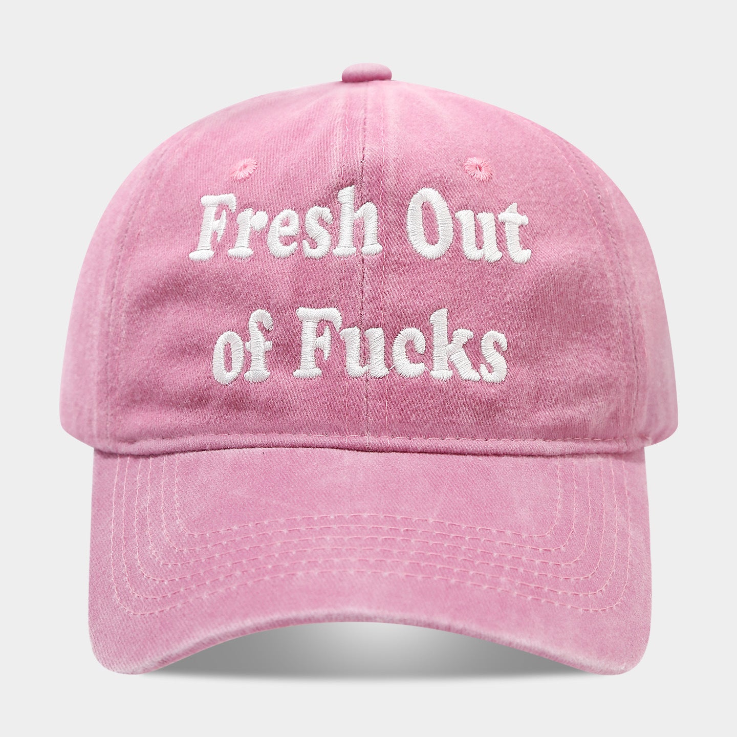 Fresh Out of Fucks Vintage Washed Baseball Cap | Gothic Embroidered Dad Hat | Byerclub