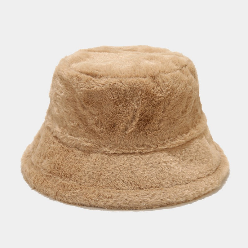 Women’s Plush Faux Fur Bucket Hats - Soft and Cozy Winter Headwear in Vibrant Colors